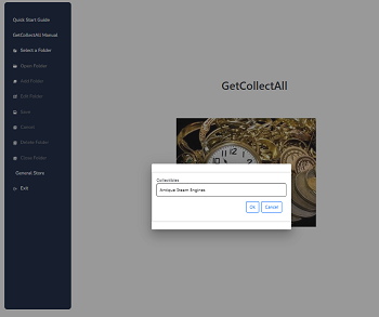 The selected folder pop up