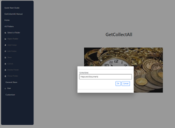The selected folder pop up