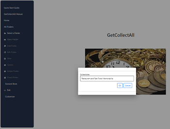 The selected folder pop up