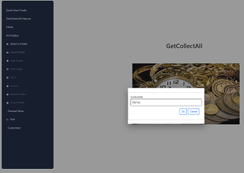 The selected folder pop up