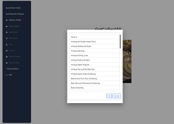 The select a folder splash screen