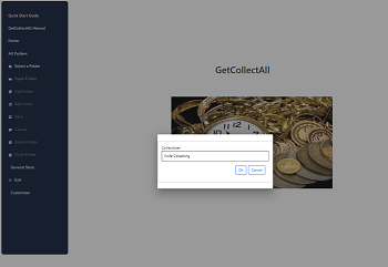 The selected folder pop up